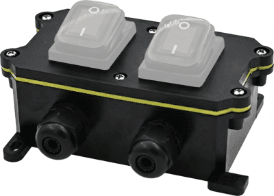 Caja de Plástico ABS/PA66 para Interruptores AccessPRO /  Compatible con los Interruptores APB-0 Series / IP65 / 4 Puertos de Conexión