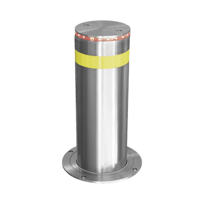 Bolardo Hidráulico Antiembestida 220 mm × 600 mm / Acero Inoxidable 304 / 200,000 J de Resistencia al Impacto / Bomba Hidráulica Integrada / Ciclo de 4 seg / 100 Ciclos por Hora