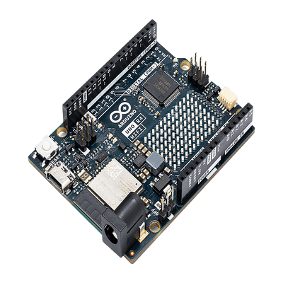 Placa de Desarrollo Arduino UNO R4 WiFi / Microcontrolador 32-bit RA4M1 Arm Cortex-M4 48 MHz / ESP32-S3 WiFi 4 y Bluetooth 5 / 256 kB Flash + 32 kB SRAM / Matriz LED 12x8 / DAC 12-bit / Compatibilidad Shields UNO