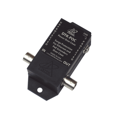 Protector Coaxial PoE / BNC Hembra / 75 Ohms / Ethernet 10/100 / Cámaras IP y Extensores