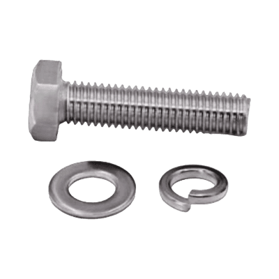 Tornillo M6 x 1.0 mm con Arandela Plana y Arandela de Presión para baterías de 12 V de 28-80 Ah.