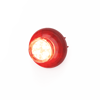 Estrobo Oculto de 12 LED, Rojo/Claro, Bisel Negro, Lente Transparente