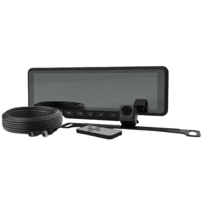 Sistema alambrico de reversa con camara y monitor de 9 pulgadas, Incluye cámara para placa de 170°