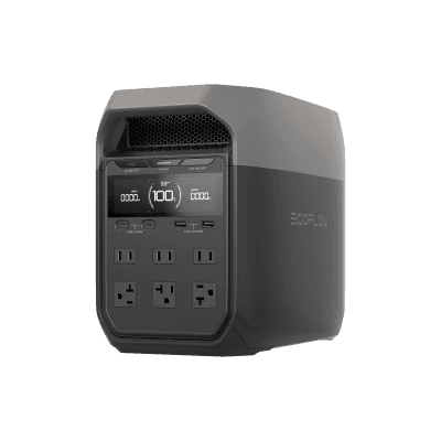Estación de Energía Portátil Delta 3 1024Wh Litio LFP / 6 AC 1800 W (Max. 2600W con X-Boost) / 4 USB-C 100W / Capacidad para Aumentar Respaldo / Cargador de Coche 10A a 12.6V / Conectividad WiFi y Bluetooth (App) / Carga Solar 500W Max.