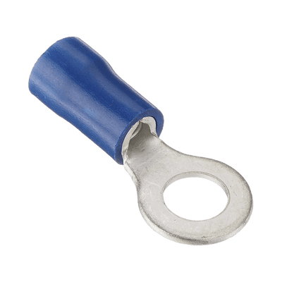 Terminal tipo ojo aislada / 16- 14 AWG /  3/16" / Azúl / Paquete de 25 piezas.