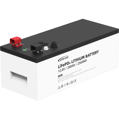 Batería de litio LiFeO4 12.8Vcc, 200Ah, 2.56Kwh, Pantalla LCD para Monitoreo Local, Carcasa Metálica