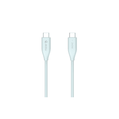 Cable de Carga USB-C a C 1.5 Metros / Tecnología GaN (Nitruro de Galio) / Fast-Charging  / Potencia 240W / Velocidad Transferencia 480 Mbps / Material Silicona No Tóxica /  Conector Aluminio Anodizado