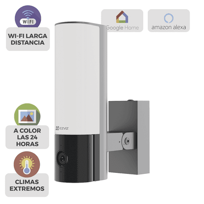 Cámara IP 4 Megapíxel / Wi-Fi / Lampara Integrada / Audio de dos vías / Imágen Nocturna a Color / Detección Humana / Audios Personalizables  / Uso Exterior con Protección