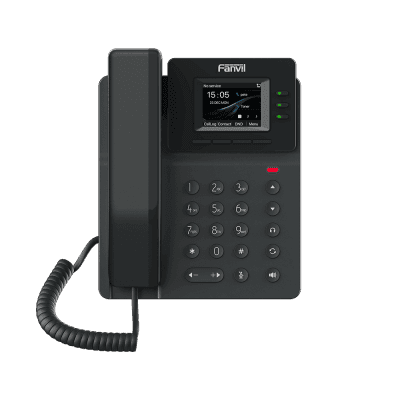 Teléfono IP empresarial para 4 líneas SIP con pantalla LCD de 2.4 pulgadas a color, Opus y conferencia de 6 vías, PoE.