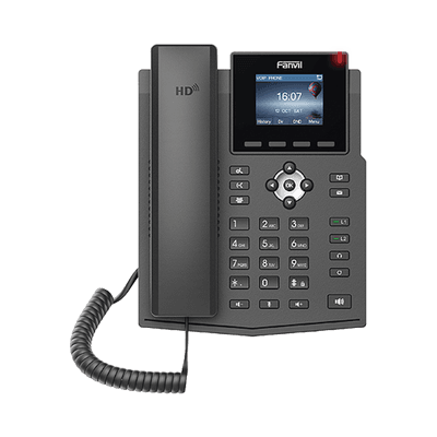 Teléfono IP / 4 Líneas SIP / Pantalla LCD Color 2.4" / Audio HD G.722 y Opus / Conferencia 3 Vías / PoE 802.3af / OpenVPN / Soporte EHS