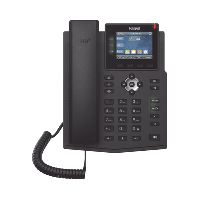 Teléfono IP / 6 Líneas SIP / Pantalla LCD a Color 2.8" / Audio HD G.722 y Opus / Conferencia 3 Vías / Puertos Gigabit / PoE 802.3af / OpenVPN / IPv6