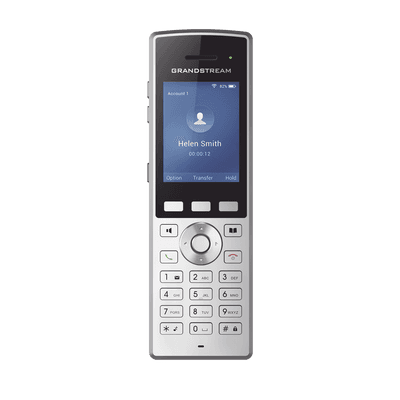 Teléfono WiFi portátil empresarial con 2 lineas y cuentas SIP, Bluetooth y botón Push-to-talk