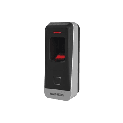 Lector esclavo MIFARE IP65 / Huella Digital / Lector de Tarjetas de Proximidad MiFare / RS-485 / Interior y Exterior / Requiere Panel de Control de Acceso Serie DS-K26 y DS-K27