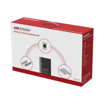 Kit HIKVISION para para Control de Acceso / Fuente 12 Vcd 2 A + Botón de Salida + Chapa Magnética 600 Lbs / Para Instalación de Control de Acceso Autónomo (Facial Min Moe, Teclados, Lectores de Huella, Etc...)