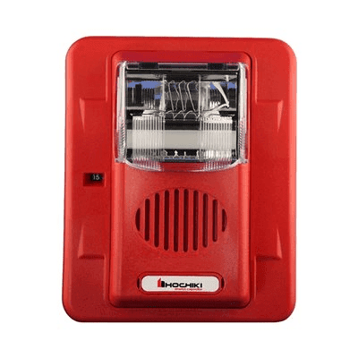 Sirena Estrobo, 24 Vcd, Multi-Candela 15 hasta 110 cd, Montaje En Pared, Color Rojo, Serie HEC3 (0500-06020), Hochiki