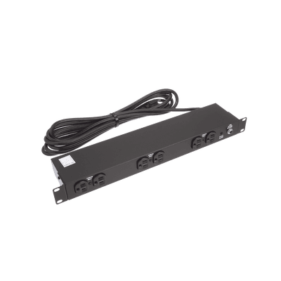PDU Básico de Montaje en Rack, Con 6 Salidas Frontales NEMA 5-15R,  Enchufe de Entrada NEMA 5-15P, de 19in, 1UR, 15 Amp, 120 Vca