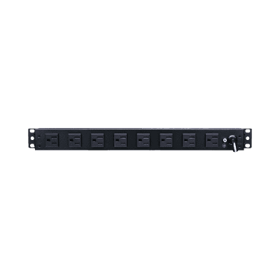 PDU Básico de Montaje en Rack, Con 10 Salidas NEMA 5-15R y Protección Contra Sobretensiones,  Enchufe de Entrada NEMA 5-15P, de 19in, 1UR, 15 Amp, 120 Vca