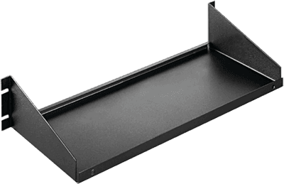 Charola para Rack 19 Pulgadas, Capacidad de Carga 34 kg, Acero Dulce Color Negro, 2 UR, Dimensiones 482x381x95 mm