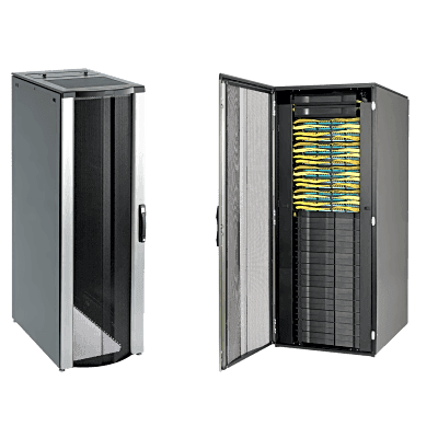 Gabinete Rack ProLine ConnecTek 42 UR / 2000 x 800 x 1100 mm Con Capacidad 1134 kg  Acero, Color Negro Con Organizadores Laterales Frontal y Traseros Incluidos