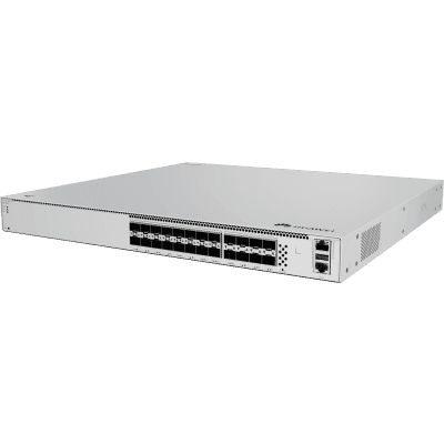 Switch eKit Core para Fibra Óptica Administrable Capa 3 / 16 puertos SFP 10 Gbps + 8 Puertos SFP28 25 Gbps / Capacidad de Conmutación 1,120 Gbit/s / Gestión Gratuita desde la Nube / Libre de Licenciamiento / Ruteo Dinamico (RIP, OSPF, IS-