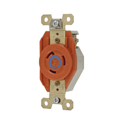 Receptáculo Sencillo de Media Vuelta / 20 A 250 V CA / 2 Polos 3 Hilos / Nema L6-20R