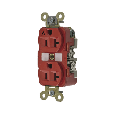 Contacto Dúplex Conexión a Tierra Aislada/ 20 A 125 V/ 2 polos 3 Hilos/ Color Rojo/ Nema 5- 20R/ Grado Industrial.