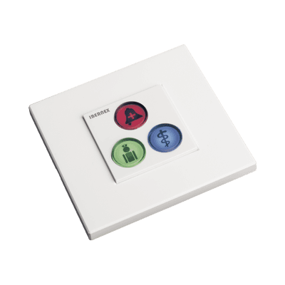 Modulo de 3 Botones iluminados para habitación de Hospital / Alarma / Cancelar y Código Azul / BUS RS485 / Compatible con NX0019/B, NX1021 Y NX0015