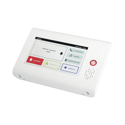 Terminal de Habitación IP para Hospitales / Lector RFID 125 KHz / Audio Bidireccional / SIP / PoE / Pantalla Táctil 7" / Compatible con NX1071 y NX1075