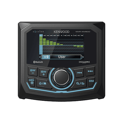 Estéreo marino sumergible IP66, con pantalla de 2.7 pulgadas, conexión Bluetooth, iluminación multicolor variable, con entrada USB