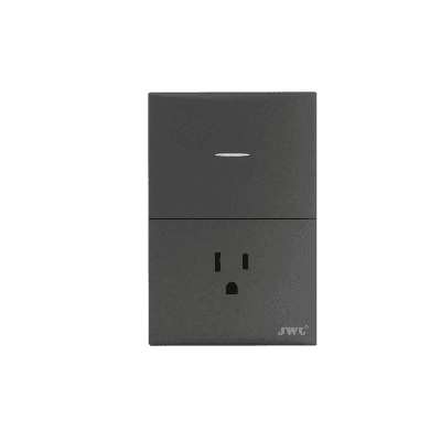 Placa con Interruptor Sencillo y 1 Toma  Corriente 10 -15 A 127 V  60 Hz.