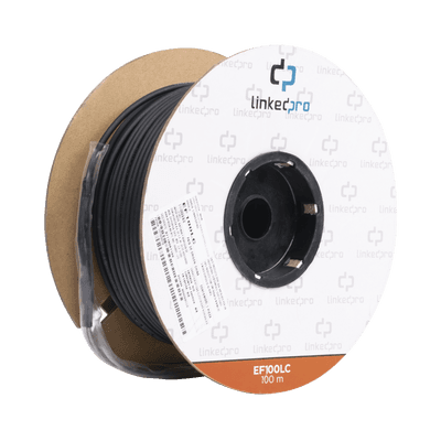 Carrete de Fibra Óptica Monomodo con Conectores LC-LC Duplex, Reforzada con Kevlar, de 100 Metros (328.08 Pies), Para Instalaciones Subterráneas por Tubería