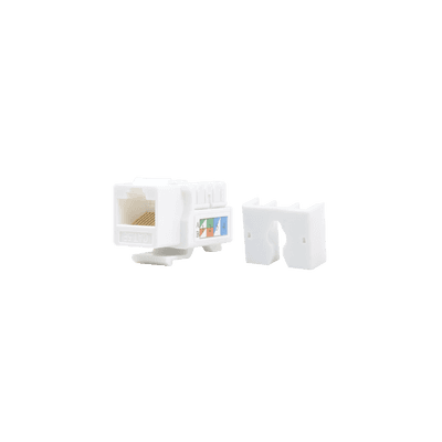 Módulo Jack Keystone Cat5e con Terminación 110 (Punchdown) para Faceplate - Color Blanco