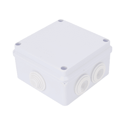 Caja de Conexiones Impermeable IP66, 7 Entradas, Dimensiones 100 x 100 x 70 mm, para Instalaciones Industriales, Comerciales y Residenciales, Incluye Tornillería para su Instalación