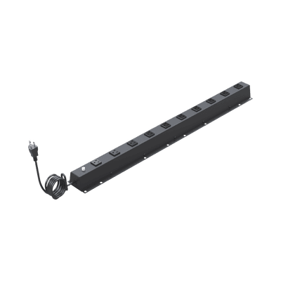 PDU Vertical de 10 Contactos (NEMA 5-15R). Volt. Ent./Sal.: 120Vca/15A compatible con Racks EIRL y EIQR.