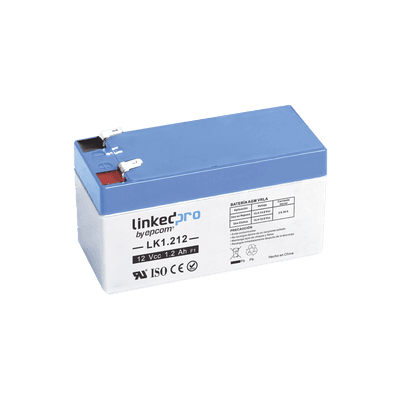 Batería de respaldo 12V | 1.2 Ah | AGM | Especial para seguridad electrónica | UPS | Sistemas de Emergencia  | Vida útil 5 años | Terminales F1  + Adaptador F2