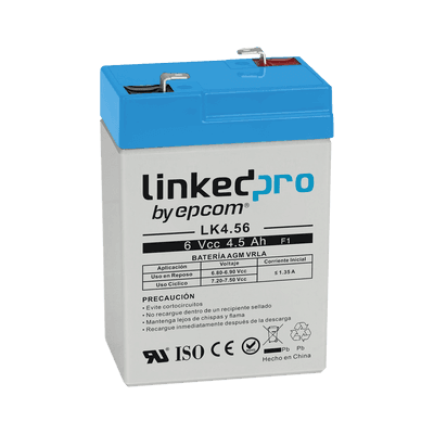 Batería de respaldo 6 V | 4.5 Ah | AGM | Especial para Seguridad Electrónica | UPS  | Sistemas de Emergencia  | Vida útil 5 años | Terminales F1  + Adaptador F2