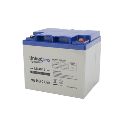 Batería de respaldo 12 V | 40 Ah | AGM | Especial para Seguridad Electrónica | UPS | Sistemas de Emergencia | Certificada UL | Vida útil 5 años | Terminales T2