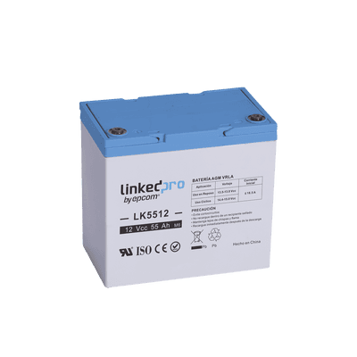 Batería de respaldo 12 V | 55 Ah |  AGM | Especial para Seguridad Electrónica | UPS | Sistemas de Emergencia  | Vida útil 5 años | Terminales T2