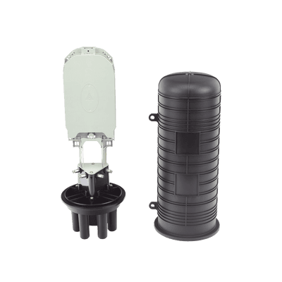 Caja de Distribución de Fibra Óptica Vertical Tipo Domo, 48 Empalmes (Expandible Hasta 96 Empalmes con Charola LP-SCV-48-ST), Exterior, IP68