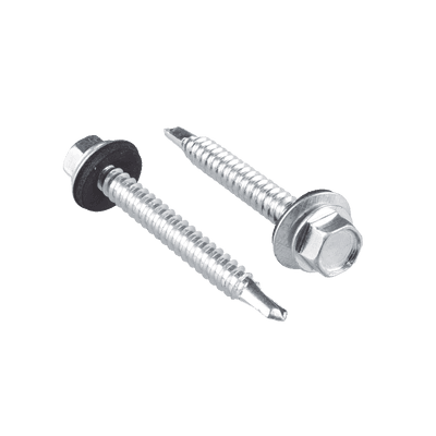 Tornillo -Pija cabeza hexagonal con rondana y punta de broca #14 x 3/4", 100 piezas.