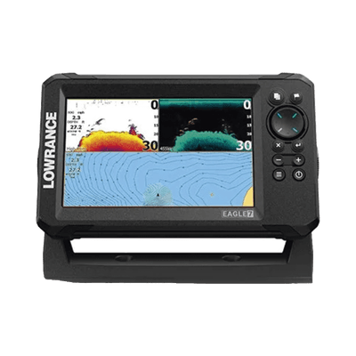 Eagle-7 ecosonda en pantalla horizontal IPS de 7 pulgadas, incluye transductor skimmer 50/200 kHz