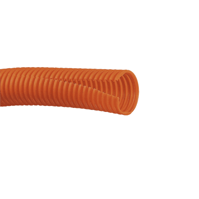 Tubo Corrugado Abierto para Protección de Cables, 1in (25.4 mm) de Diámetro, 30.5 m de Largo, Color Naranja