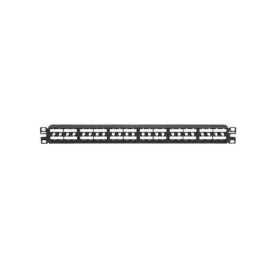 Panel de Parcheo Modular Mini-Com (Sin Conectores), Plano, Sin Blindaje, Alta Densidad, Identificación Con Etiqueta Adhesiva, de 48 Puertos, 1 UR