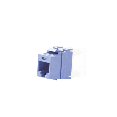 Conector Jack Estilo 110 (de Impacto), Tipo Keystone, Categoría 5e, de 8 Posiciones y 8 Cables, Color Azul
