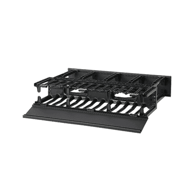 Organizador de Cables Horizontal NetManager de Alta Densidad, Doble (Frontal y Posterior), Para Rack de 19in, 2UR, Color Negro
