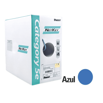 Bobina de Cable UTP de 305 Metros (1000 Pies) de Cobre, NetKey, Azul, Categoría 5e (24 AWG), Riser (CMR), de 4 Pares