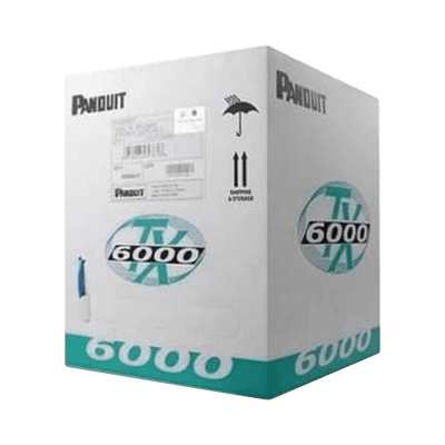 Bobina de Cable UTP 305 Metros (1000 Pies) de Cobre, TX6000™ PanNet, Reelex, Blanco, Categoría 6 Mejorado (23 AWG), PVC (CM), de 4 Pares