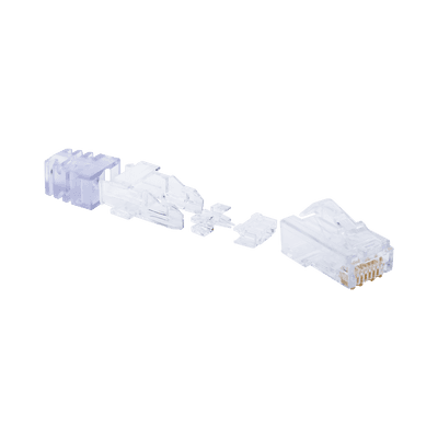 Plug RJ45 Cat6 de 5 Piezas, Para Cable UTP de Calibre 23-24 AWG, Chapado en Oro de 50 Micras, Paquete de 100 Piezas