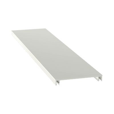 Cubierta para canaleta T-70, de PVC rígido, 70.1 x 9.1 x 2400 mm, Color Blanco Mate
