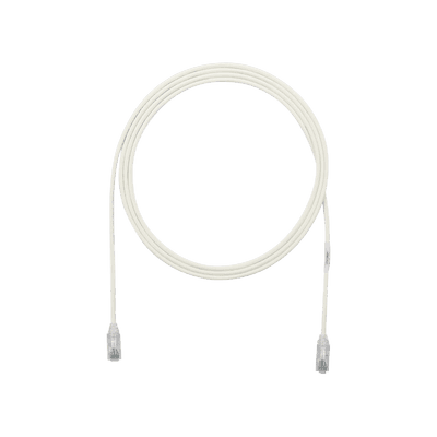 Cable de Parcheo TX6, UTP Cat6, Diámetro Reducido (28AWG), Color Blanco Mate, 0.30 Metros (1 Pie)